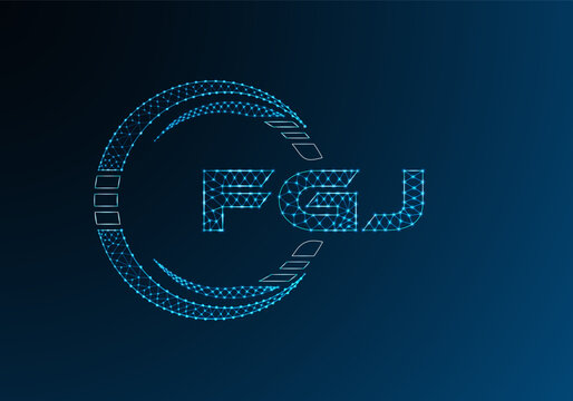 FGJ low poly letter logo vector design. FGJ lower poly logo design.