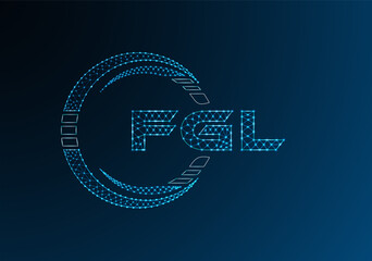 FGL low poly letter logo vector design. FGL lower poly logo design.