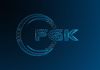 FGK low poly letter logo vector design. FGK lower poly logo design.