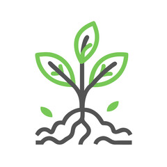 Seedling Icon for Growth Concepts, Environmental Projects, Sustainability Education, Gardening Applications and Earth Day Campaign Materials