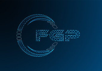 FGP low poly letter logo vector design. FGP lower poly logo design.