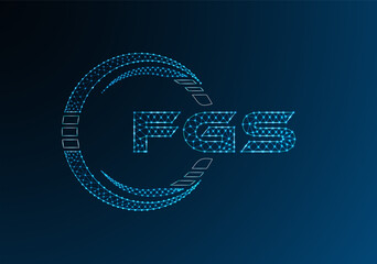 FGS low poly letter logo vector design. FGS lower poly logo design.