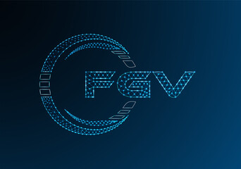 FGV low poly letter logo vector design. FGV lower poly logo design.