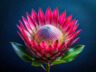South Africa Protea Drone Photo - Pink Flower on Blue