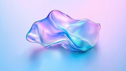 Obraz premium Abstract iridescent shape, soft pastel colors