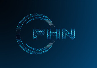FHN low poly letter logo vector design. FHN lower poly logo design.
