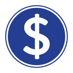 blue collour US dollar sign
