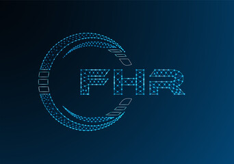 FHR low poly letter logo vector design. FHR lower poly logo design.