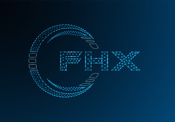 FHX low poly letter logo vector design. FHX lower poly logo design.