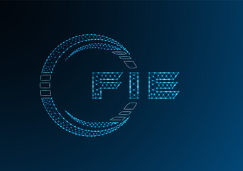 FIE low poly letter logo vector design. FIE lower poly logo design.