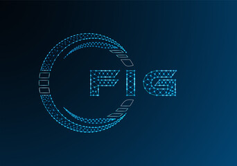 FIG low poly letter logo vector design. FIG lower poly logo design.