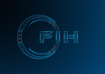 FIH low poly letter logo vector design. FIH lower poly logo design.