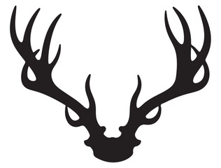 DEER ANTLER SILHOUETTE WHITE BACKGROUND