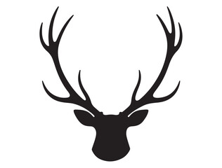 Naklejka premium DEER ANTLER SILHOUETTE WHITE BACKGROUND