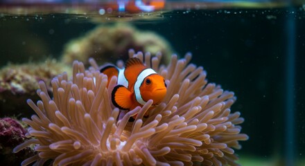 Clownfish nestled in anemone