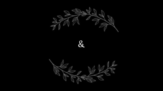 Animation wedding card border white lines on black background.