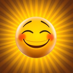Joyful Emoji: 3D Render of a Smiling Egg