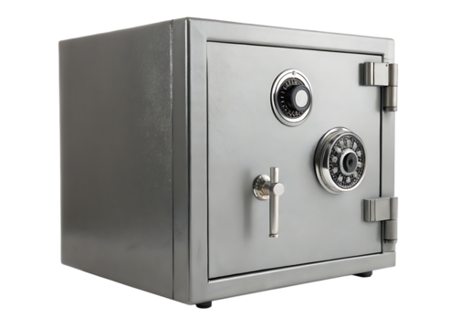 security metal safe isolated on white background