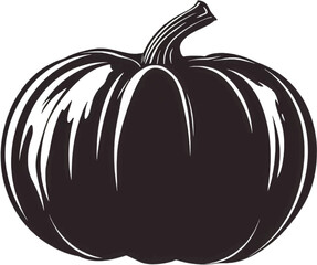 Halloween Pumpkin Silhouette in Classic Black and White Design