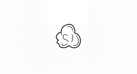 Popcorn kernel illustration simple black and white graphic design for food and cinema concepts