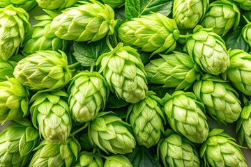 Obraz premium Close-up Green Hops - Beer Brewing Ingredients - Top View