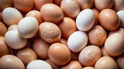 organic egg texture and background.  Raw chicken eggs.  pile of raw chicken eggs