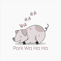 pork pink cute vector design