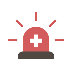 Fototapeta premium Siren, Emergency, Hospital, Health and Medicine Icon set