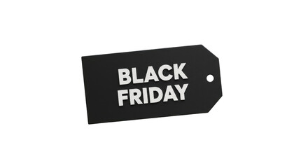 Black Friday Price Tag Isolated on Transparent PNG Background