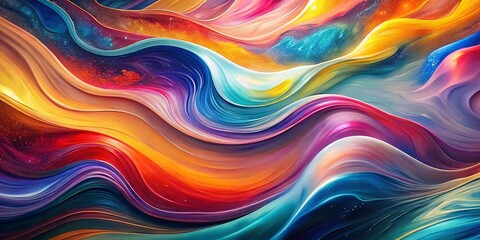 Fototapeta premium Vibrant Abstract Wave Patterns in Multicolored Hues