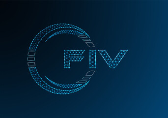 FIV low poly letter logo vector design. FIV lower poly logo design.