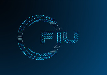 FIU low poly letter logo vector design. FIU lower poly logo design.
