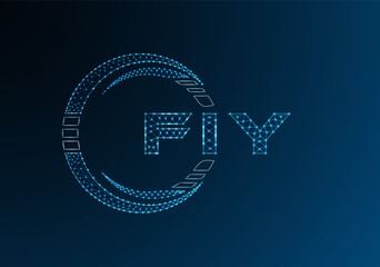 FIY low poly letter logo vector design. FIY lower poly logo design.