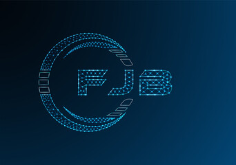 FJB low poly letter logo vector design. FJB lower poly logo design.