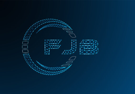 FJB low poly letter logo vector design. FJB lower poly logo design.