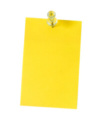 yellow sticky note with push pin