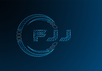 FJJ low poly letter logo vector design. FJJ lower poly logo design.