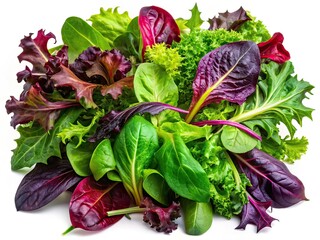 Surreal Salad Leaves: Rucola, Purple Lettuce, Spinach, Chard - Abstract Photo