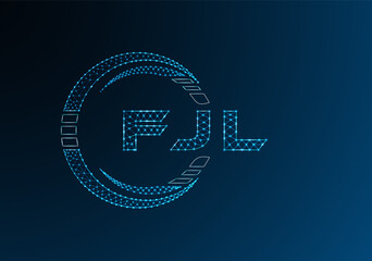 FJM low poly letter logo vector design. FJM lower poly logo design.