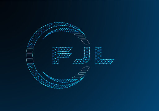 FJM low poly letter logo vector design. FJM lower poly logo design.