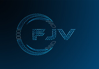 FJV low poly letter logo vector design. FJV lower poly logo design.