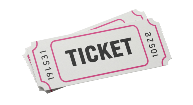 Two Tickets Isolated on Transparent PNG Background