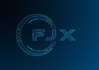 FJX low poly letter logo vector design. FJX lower poly logo design.