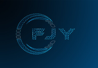 FJY low poly letter logo vector design. FJY lower poly logo design.