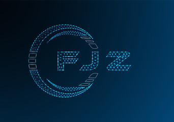 FJZ low poly letter logo vector design. FJZ lower poly logo design.