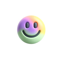 Fototapeta premium Pastel Rainbow Smiley Face Emoji 3D Render on Transparent Background