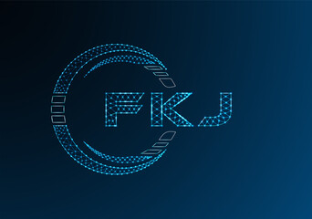 FKJ low poly letter logo vector design. FKJ lower poly logo design.