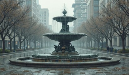 fountain in front of the fountain