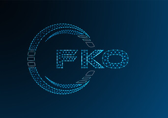 FKO low poly letter logo vector design. FKO lower poly logo design.