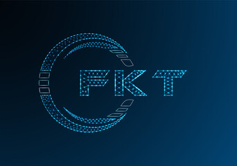 FKT low poly letter logo vector design. FKT lower poly logo design.